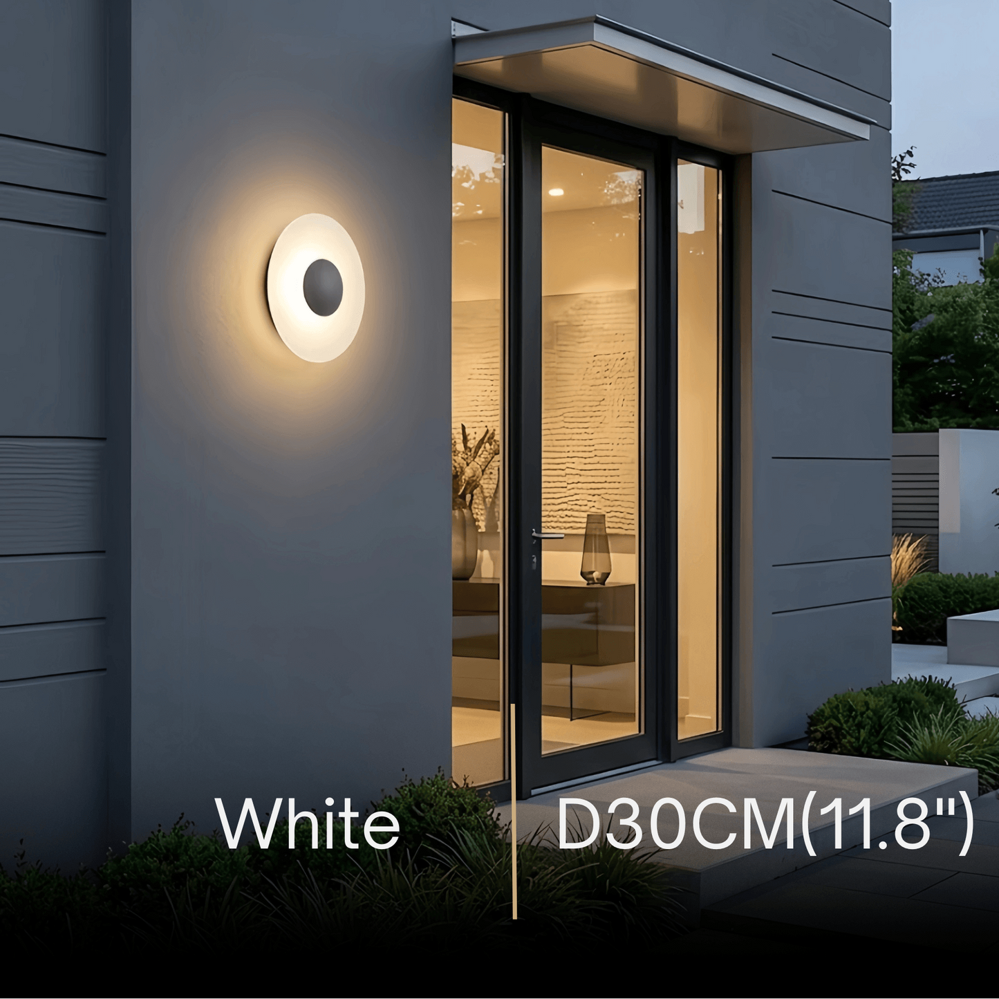 Irondale Vintage Outdoor Wall Lamp - Black/White Round Metal Design for Garden & Patio