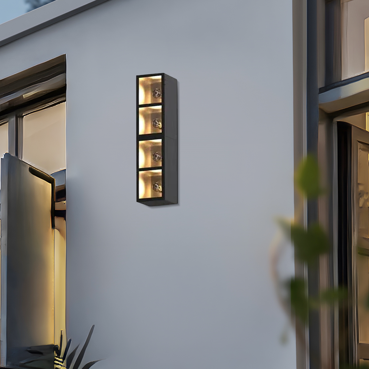 Irondale Industrial Outdoor Wall Lamp - Black Metal & Glass Cube Square Design for Garage