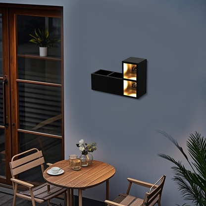 Irondale Industrial Outdoor Wall Lamp - Black Metal & Glass Cube Square Design for Garage