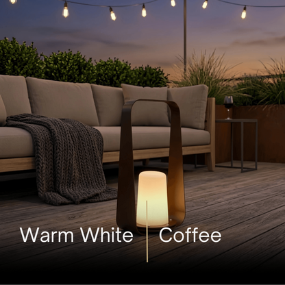 Lunara Modern Portable Floor Lamp - Rechargeable Outdoor Light in Coffee/Grey