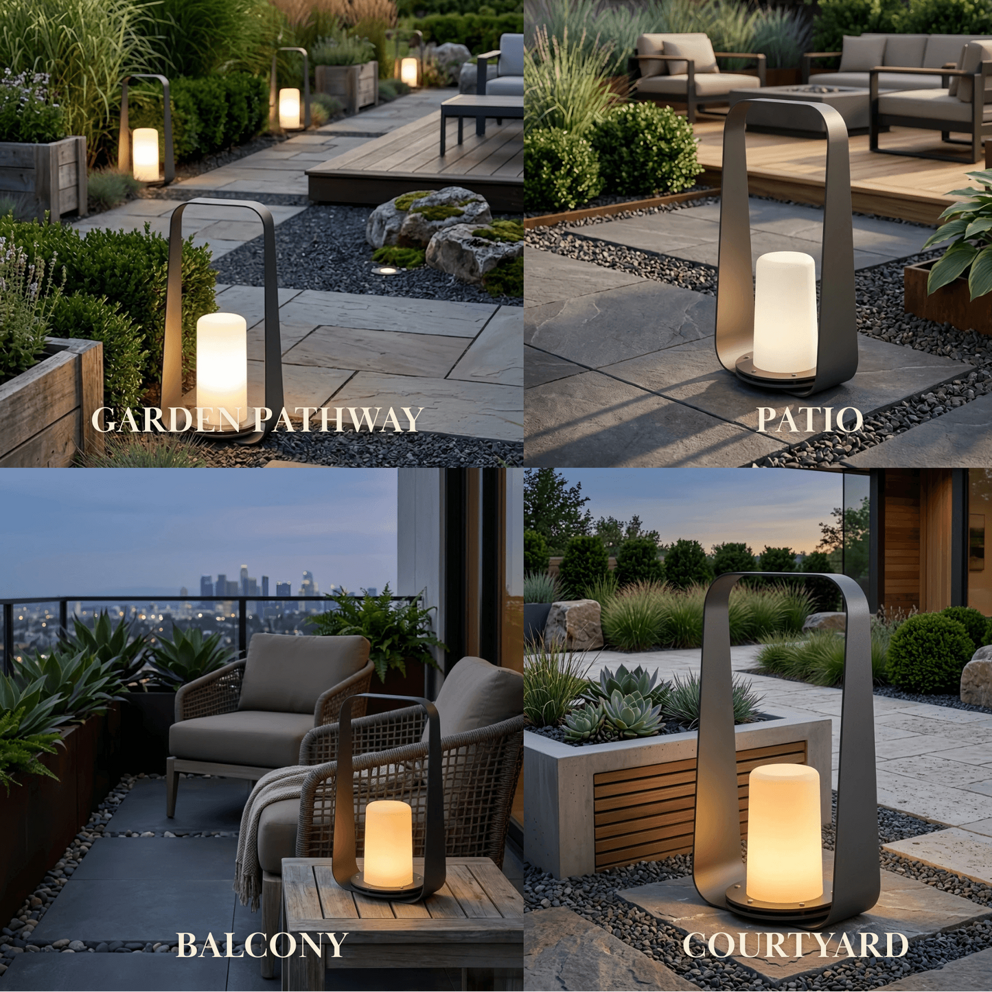 Lunara Modern Portable Floor Lamp - Rechargeable Outdoor Light in Coffee/Grey
