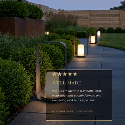 Lunara Modern Portable Floor Lamp - Rechargeable Outdoor Light in Coffee/Grey