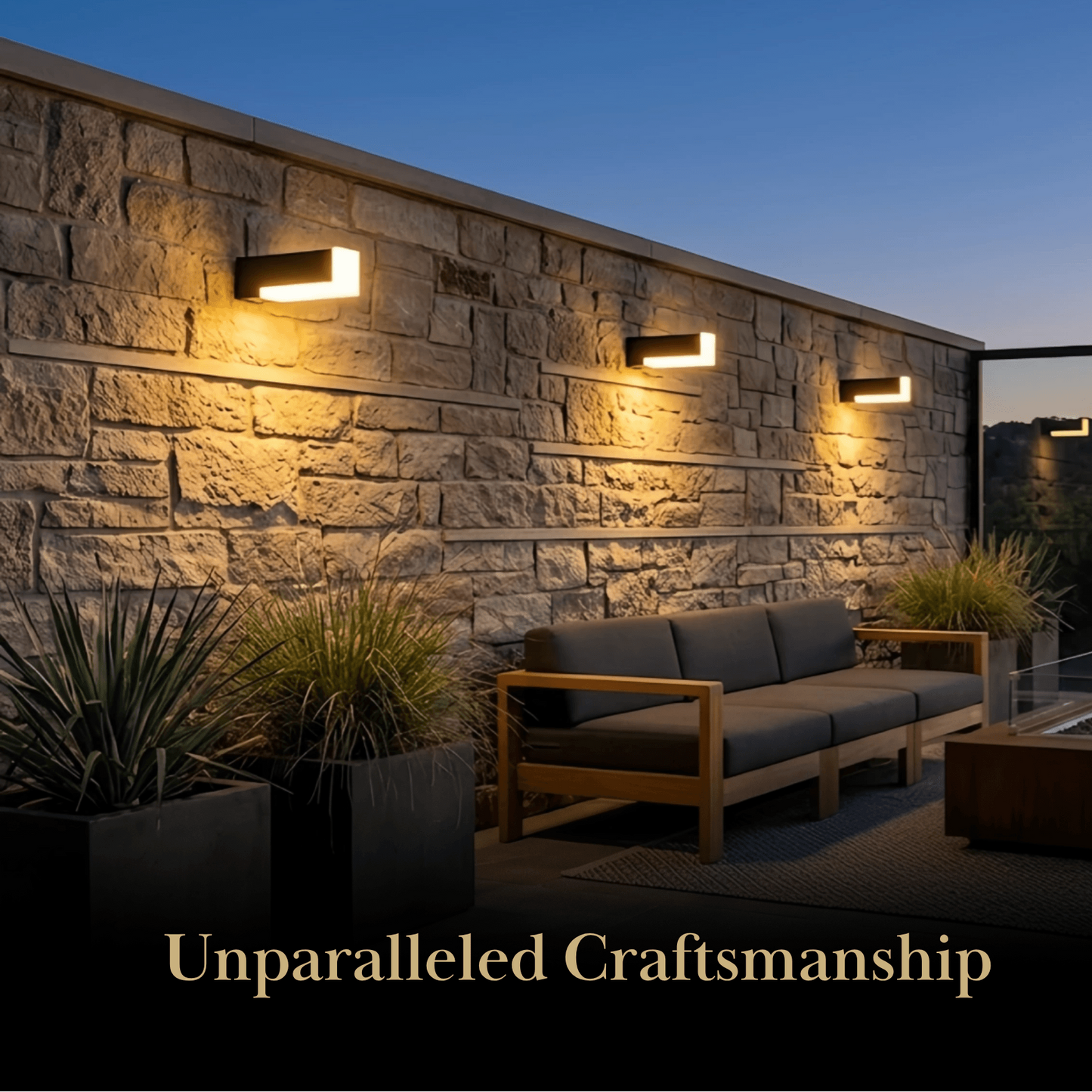 Irondale Modern Outdoor Wall Lamp - Black Metal & Acrylic Irregular Design for Garden