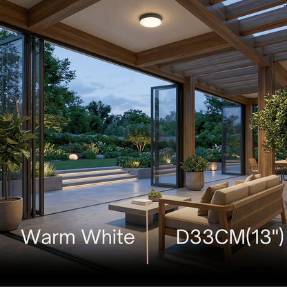 Embrace Modern Black Outdoor Ceiling Lights Metal Acrylic Round Outdoor
