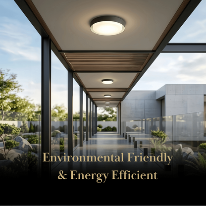 Embrace Modern Black Outdoor Ceiling Lights Metal Acrylic Round Outdoor