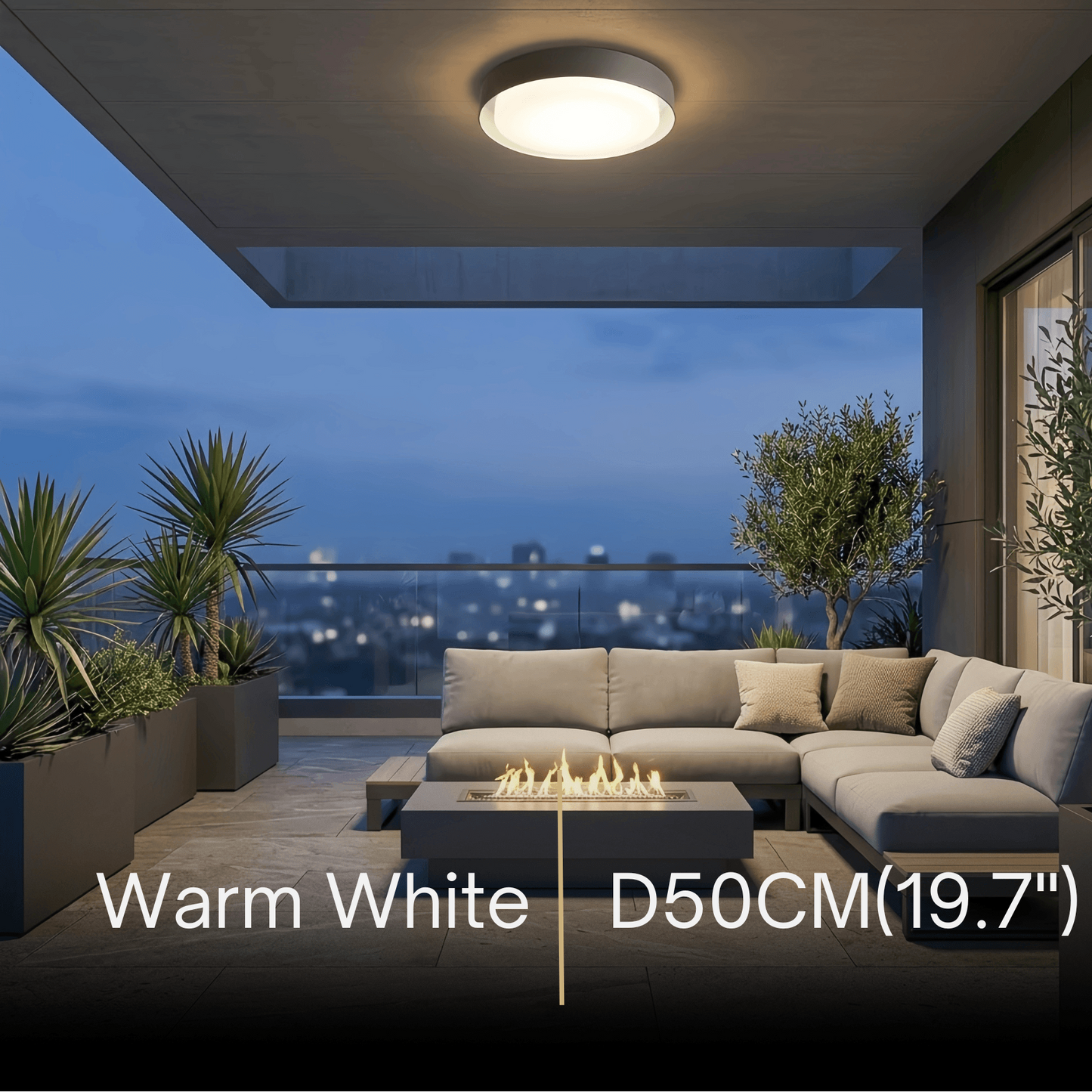 Embrace Modern Black Outdoor Ceiling Lights Metal Acrylic Round Outdoor