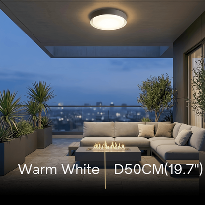 Embrace Modern Black Outdoor Ceiling Lights Metal Acrylic Round Outdoor