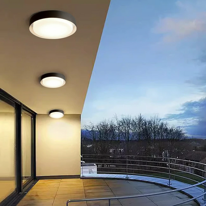 Embrace Modern Black Outdoor Ceiling Lights Metal Acrylic Round Outdoor