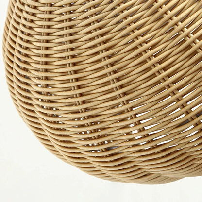 Bamburo Farmhouse Coffee/Beige Outdoor Pendant Light Rattan Lantern Garden