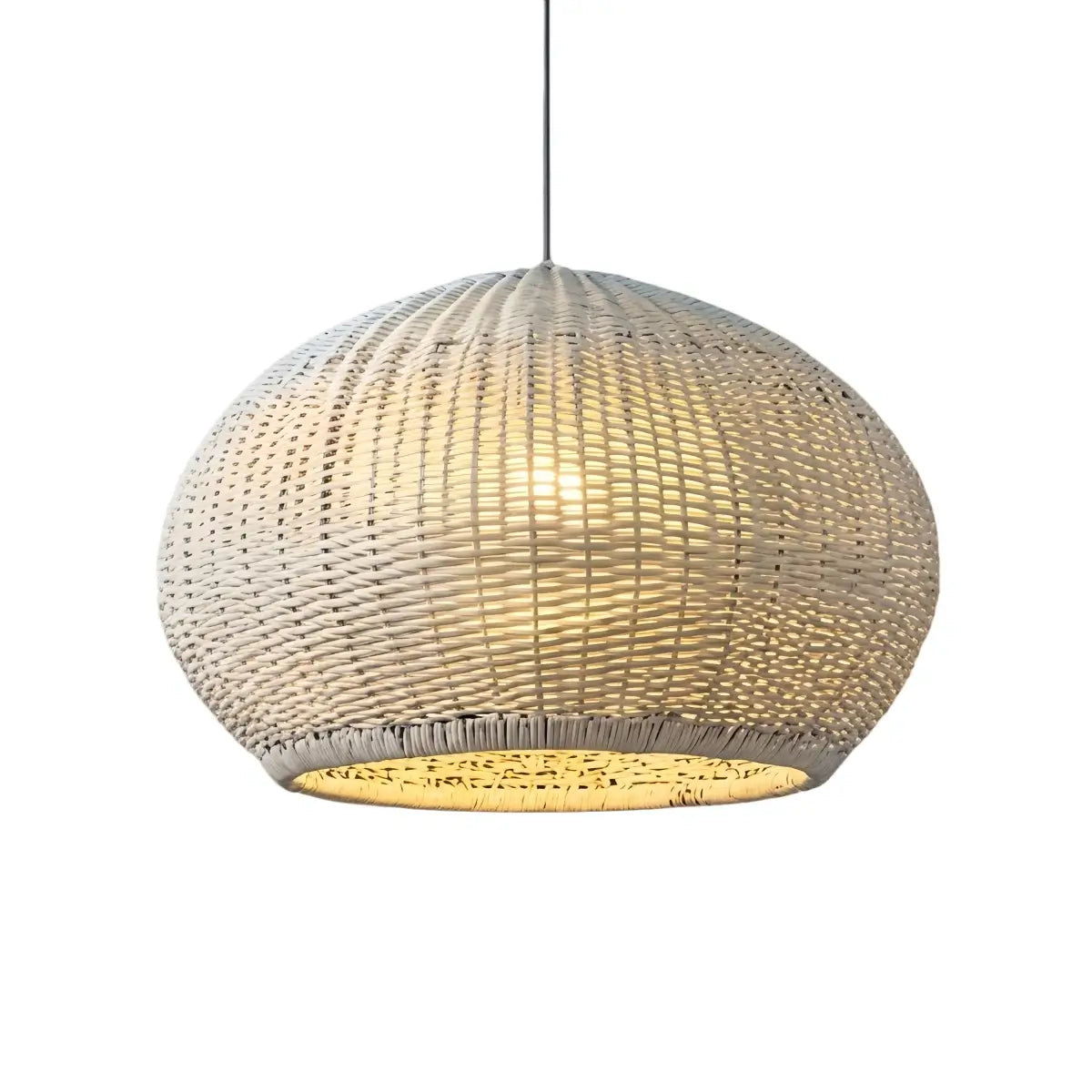 Bamburo Farmhouse Coffee/Beige Outdoor Pendant Light Rattan Lantern Garden