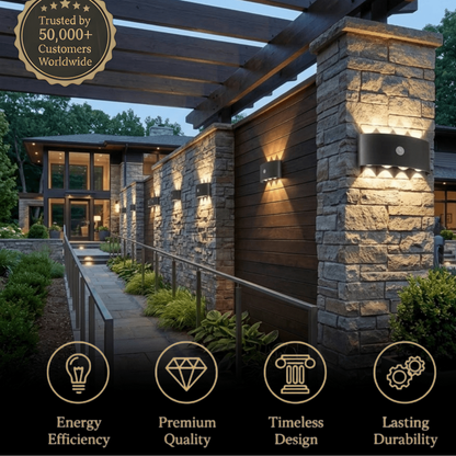 Arcato Modern Outdoor Wall Lamp - Black/White Metal Design for Corridor & Garden