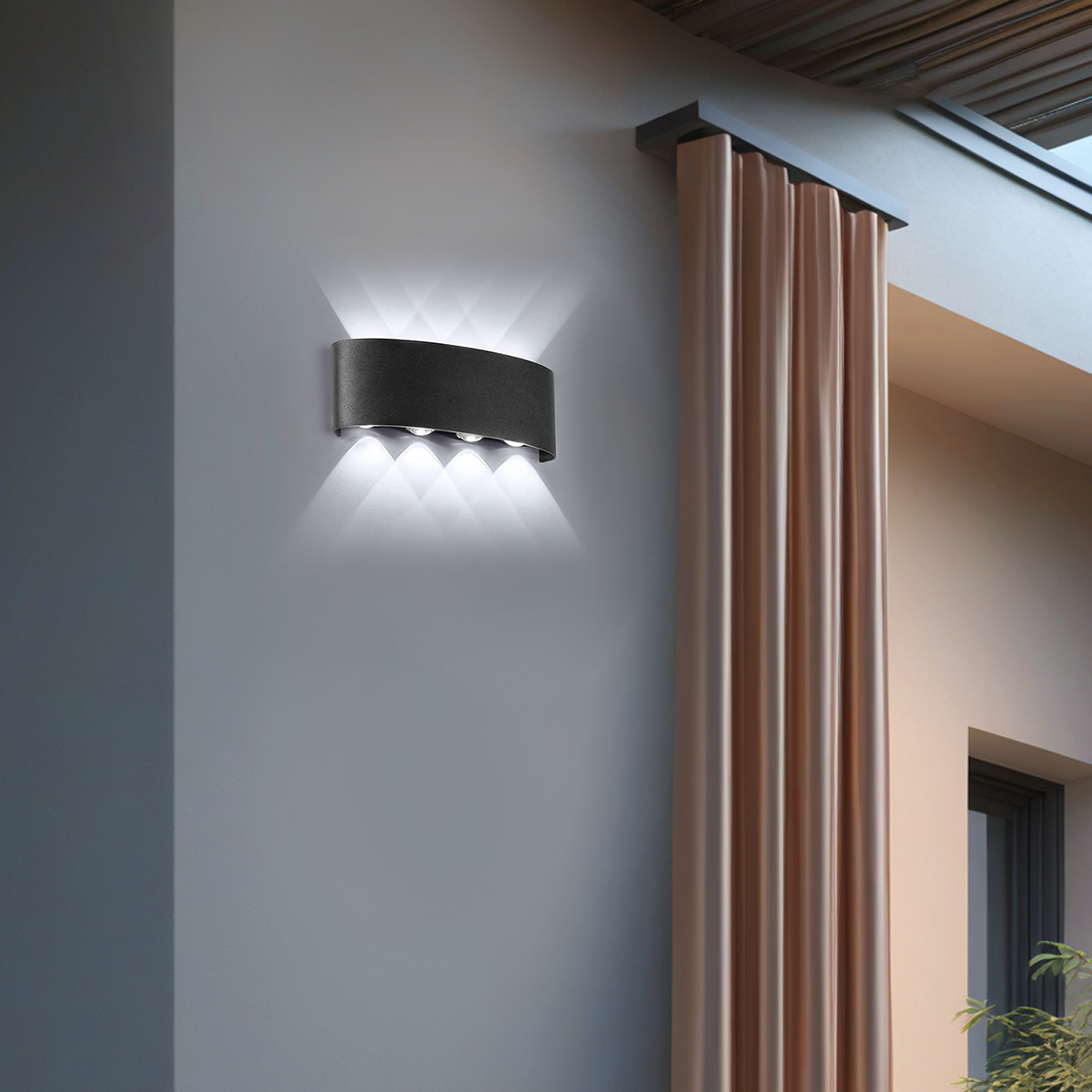 Arcato Modern Outdoor Wall Lamp - Black/White Metal Design for Corridor & Garden