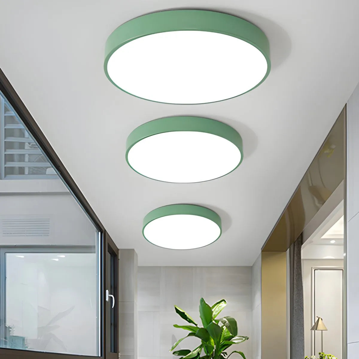 Modern Macaron Ceiling Light - Minimalist Circular LED Flush Mount for Nursery & Playroom
