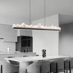 Modern Iceberg Chandelier - Luxury Hand-Poured Textured Glass Pendant for Dining & Living Room