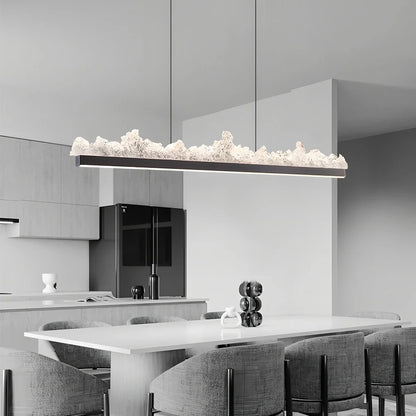 Textured Glass Chandelier for Dining and Living Room