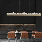 Modern Iceberg Chandelier - Luxury Hand-Poured Textured Glass Pendant for Dining & Living Room