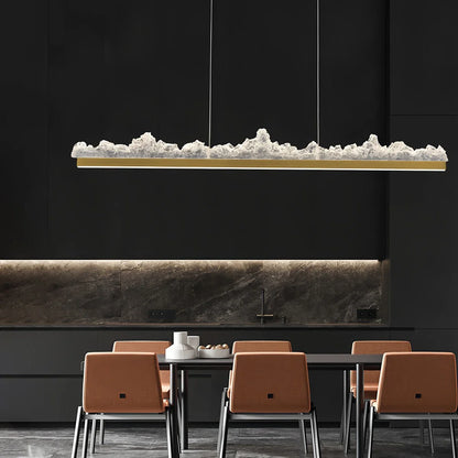 Textured Glass Chandelier for Dining and Living Room