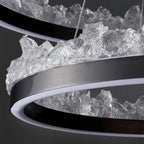 Modern Iceberg Chandelier - Luxury Hand-Poured Textured Glass Pendant for Dining & Living Room