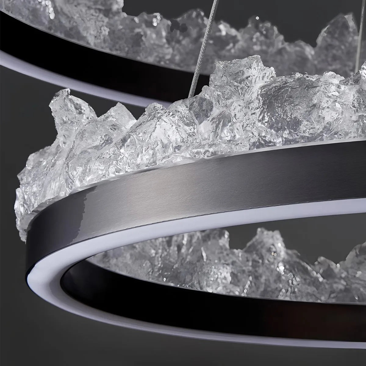 Textured Glass Chandelier for Dining and Living Room