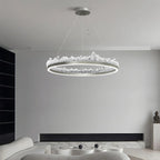 Modern Iceberg Chandelier - Luxury Hand-Poured Textured Glass Pendant for Dining & Living Room