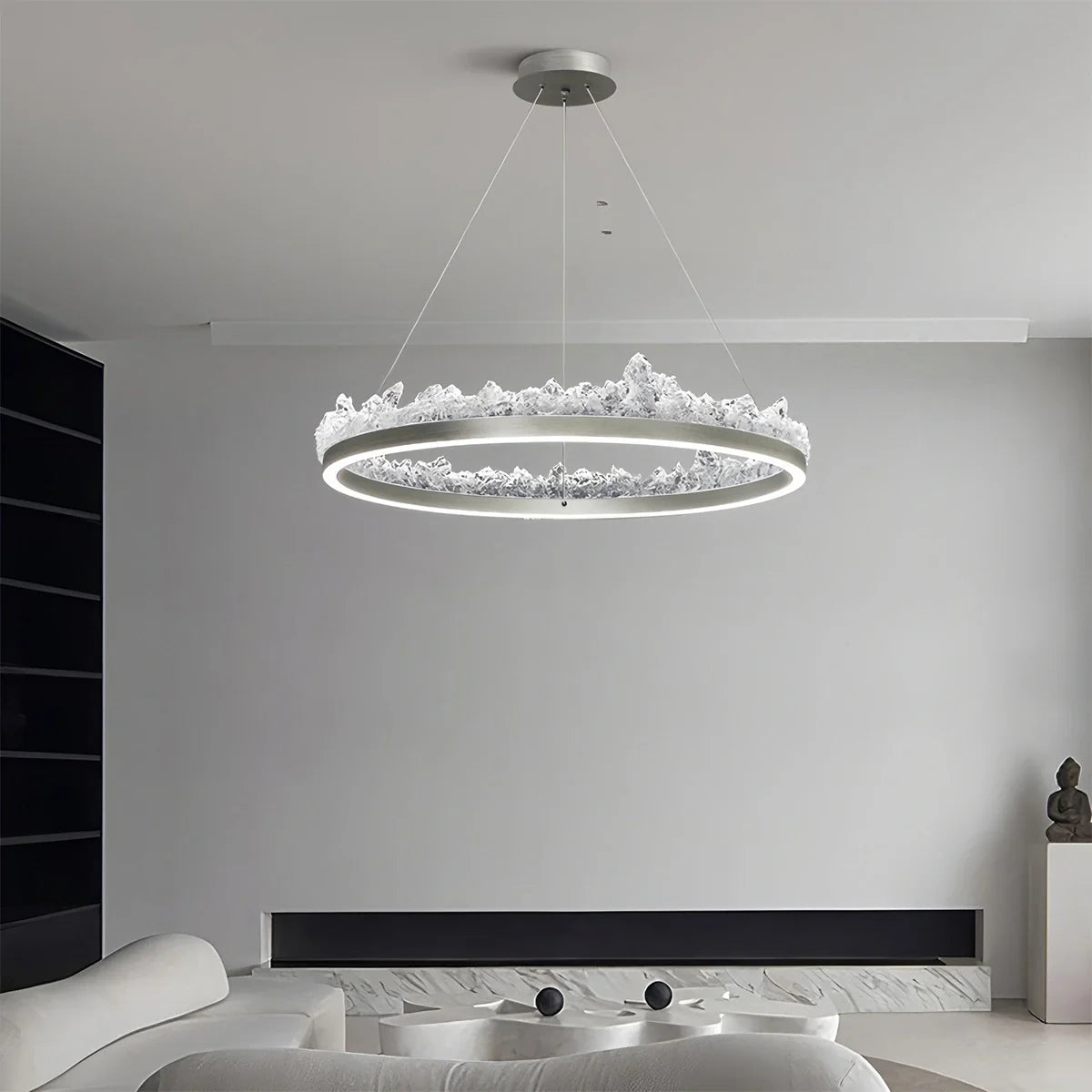 Textured Glass Chandelier for Dining and Living Room