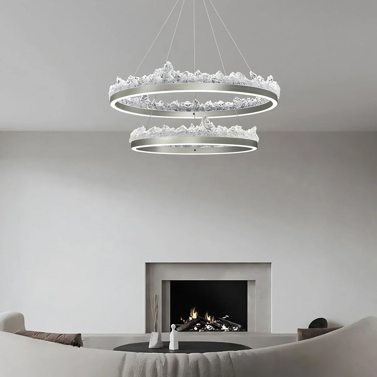 Textured Glass Chandelier for Dining and Living Room