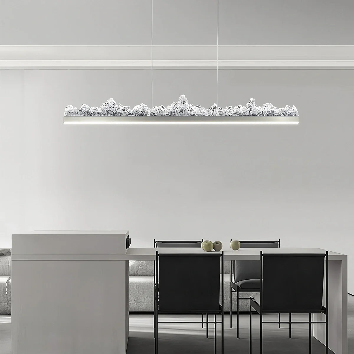 Textured Glass Chandelier for Dining and Living Room