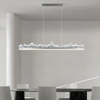Modern Iceberg Chandelier - Luxury Hand-Poured Textured Glass Pendant for Dining & Living Room