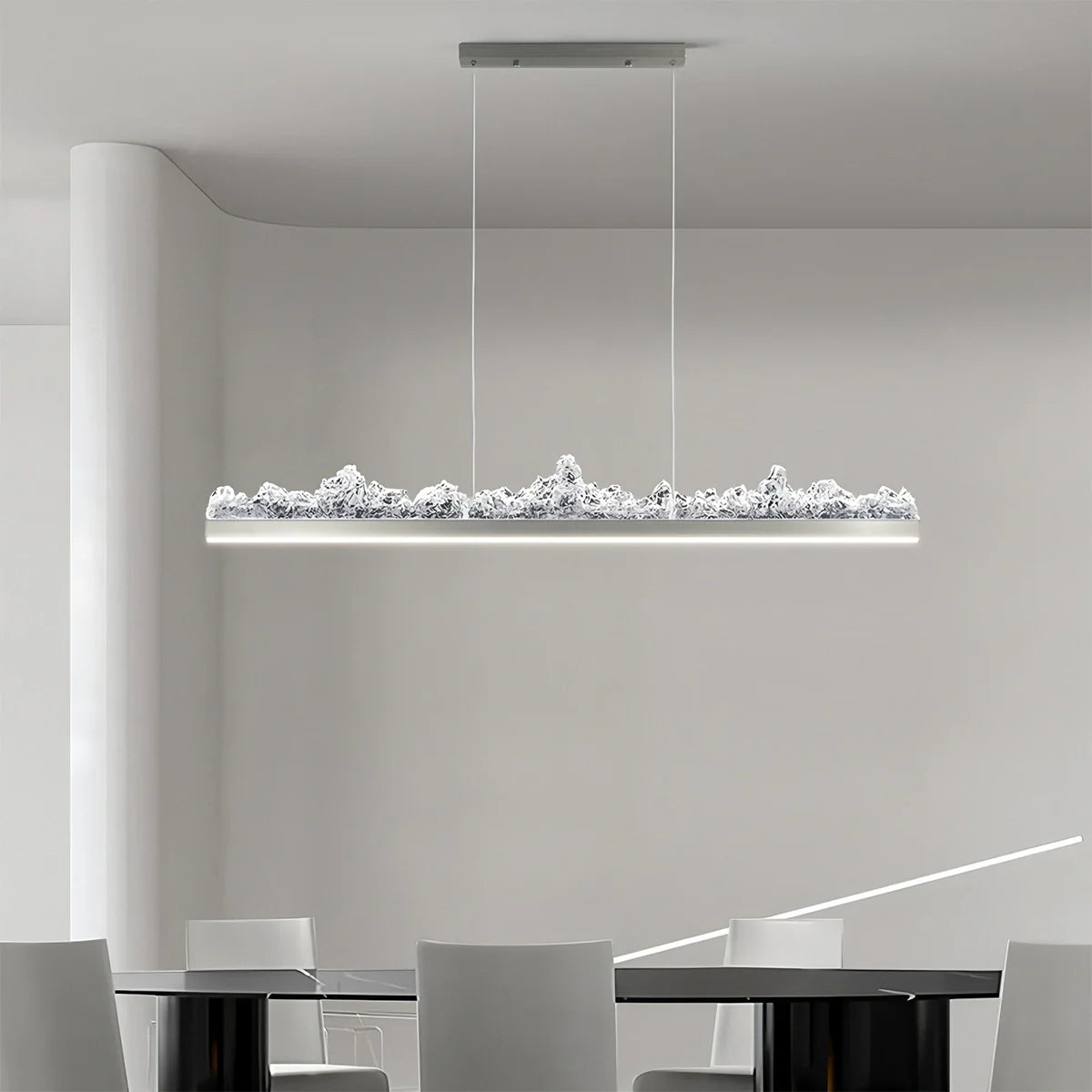 Textured Glass Chandelier for Dining and Living Room