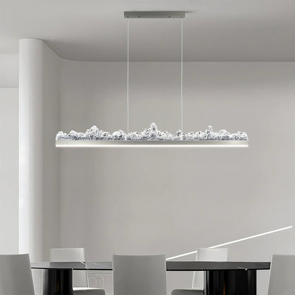 Textured Glass Chandelier for Dining and Living Room