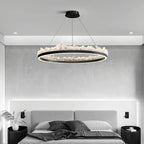 Modern Iceberg Chandelier - Luxury Hand-Poured Textured Glass Pendant for Dining & Living Room