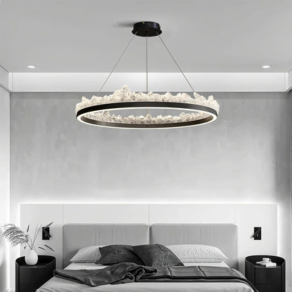 Textured Glass Chandelier for Dining and Living Room