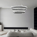 Modern Iceberg Chandelier - Luxury Hand-Poured Textured Glass Pendant for Dining & Living Room