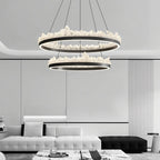 Modern Iceberg Chandelier - Luxury Hand-Poured Textured Glass Pendant for Dining & Living Room