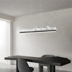 Modern Iceberg Chandelier - Luxury Hand-Poured Textured Glass Pendant for Dining & Living Room