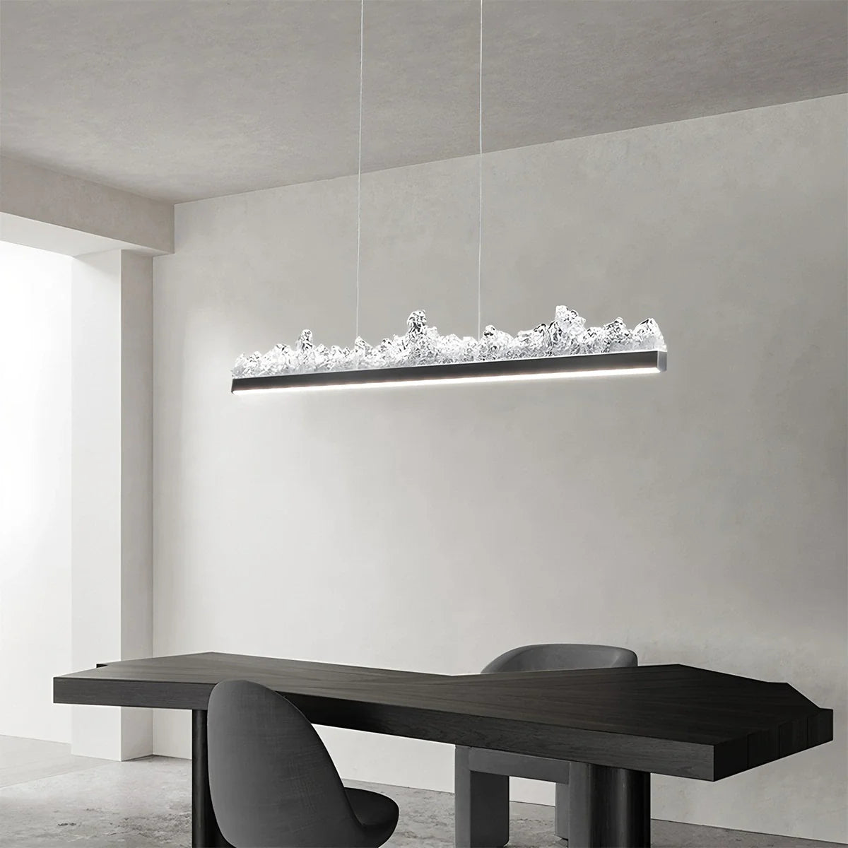 Textured Glass Chandelier for Dining and Living Room