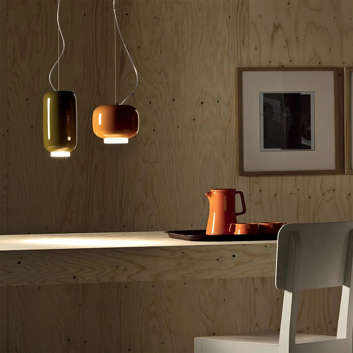 Tinted Glass Pendant Light for Kitchen Island