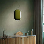 Modern Tinted Glass Lantern - Artistic Colored Pendant Light for Kitchen Island & Bar