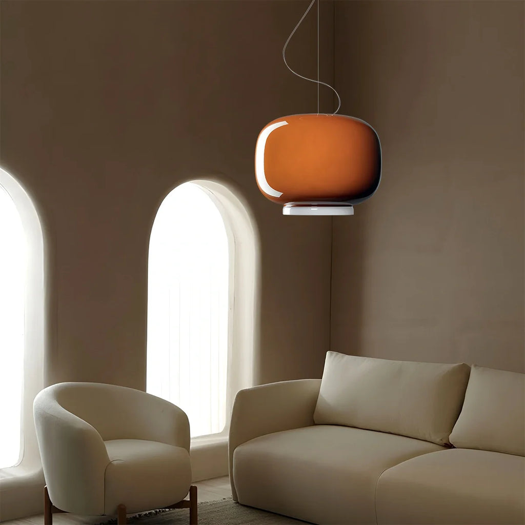 Modern Tinted Glass Lantern - Artistic Colored Pendant Light for Kitchen Island & Bar