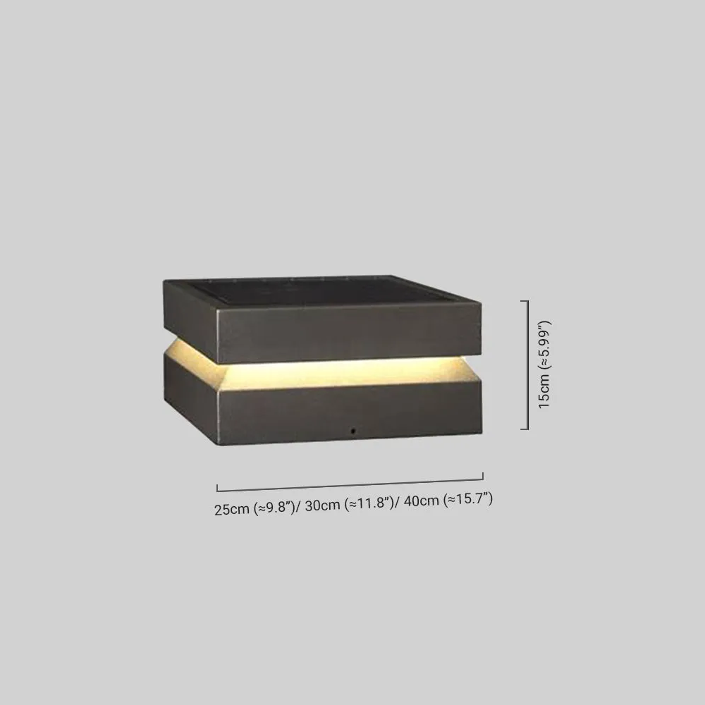 Arcato Modern Concave Solar Outdoor Pillar Lights – Black Metal for Garden/Pathway