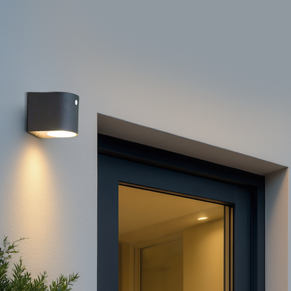 Arcato Minimalist Square/Cylindrical Outdoor Wall Lamp - Black Metal for Garden