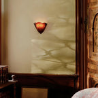 Vintage Flower Sconce - Tiffany Style Floral Colored Glass Wall Lamp for Bedside & Vanity