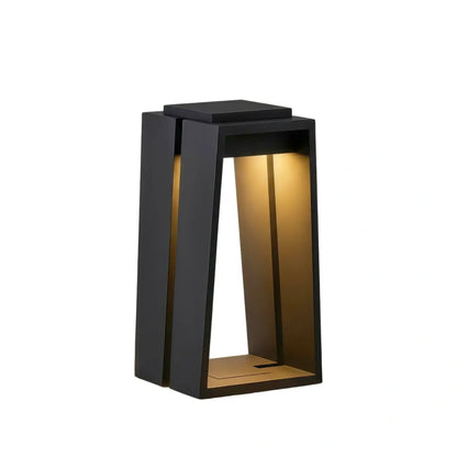 Arcato Industrial Metal & Glass Outdoor Floor Lamp - Black Frame for Garden
