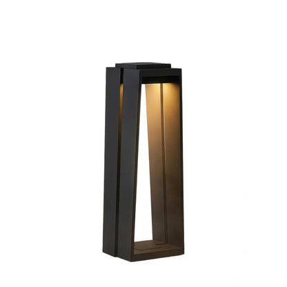 Nuvlight Industrial Metal & Glass Outdoor Floor Lamp - Black Frame for Garden