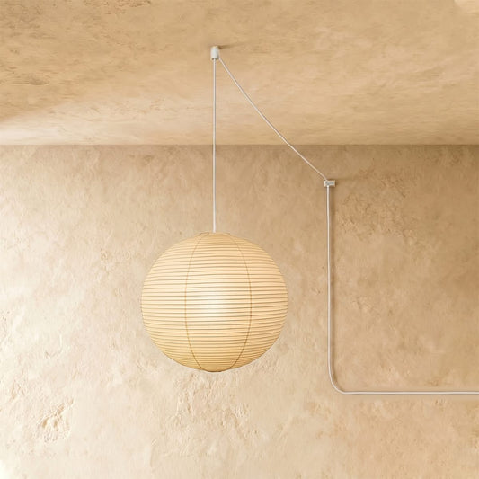 Nuvlight Akari A Round Swag Light (white plug wire)