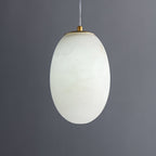 Natural Alabaster Pendant Lamp - Modern Stone Hanging Light for Dining Table