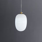 Natural Alabaster Pendant Lamp - Modern Stone Hanging Light for Dining Table