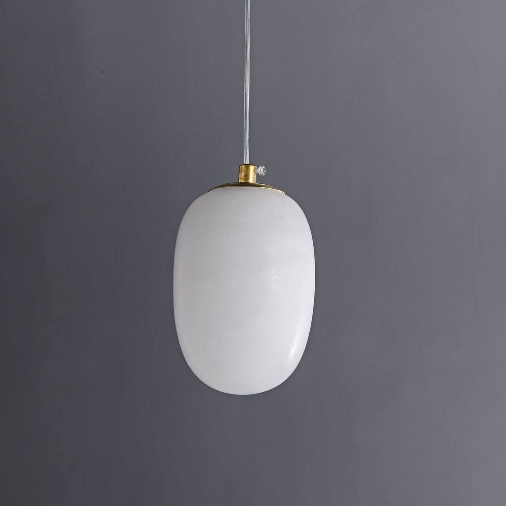 Natural Alabaster Pendant Lamp - Modern Stone Hanging Light for Dining Table