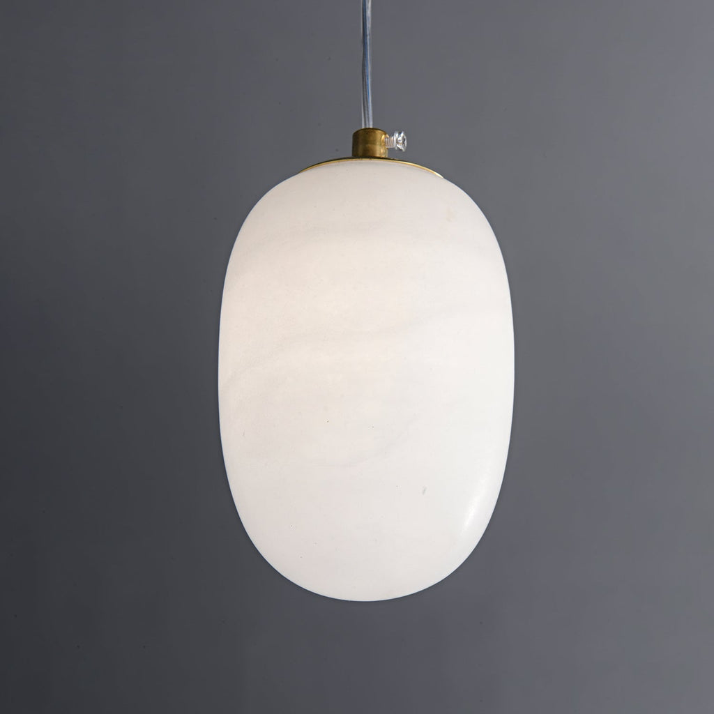 Natural Alabaster Pendant Lamp - Modern Stone Hanging Light for Dining Table