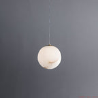 Natural Alabaster Pendant Lamp - Modern Stone Hanging Light for Dining Table